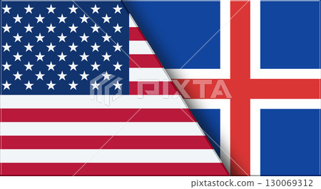 Flags of USA and Iceland. United States and Icelandic National flags Flags of USA and Iceland. United States and Icelandic National flags 130069312