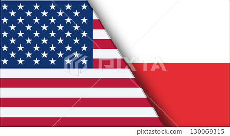 Flags of USA and Indonesia. United States and Indonesian National flags 130069315