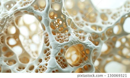 This is a close up image of a white object that has holes in it. AI-generated content. 130069321