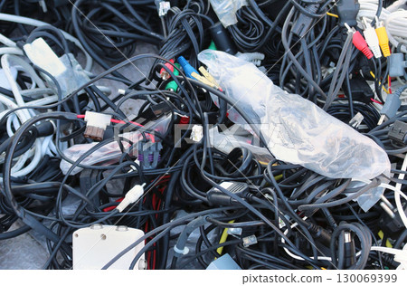 Tangled data cables 130069399