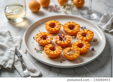 Grilled Apricots with Honey Drizzle Grilled Apricots with Honey Drizzle 130069453