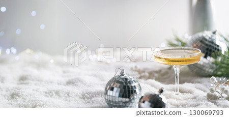 Festive New Year champagne 130069793