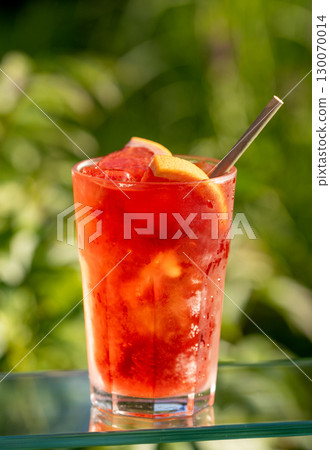 glass of classic red spritz cocktail glass of classic red spritz cocktail 130070014