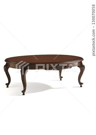 Large wooden table with a brown top and legs 130070058