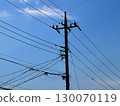 Telephone pole and blue sky 130070119