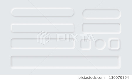 Neumorphism Button Label Frame White 3d Elegant Shadow Web Vector Icon Ui Digital Neomorphism Interface 130070594