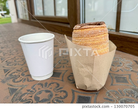 sweet trdelnik with nutella. High quality photo 130070705