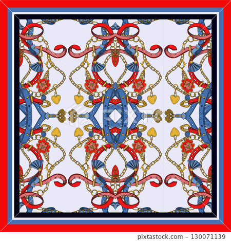 Seamless pattern with belt and chain. Vector. Seamless pattern with belt and chain. Vector. 130071139