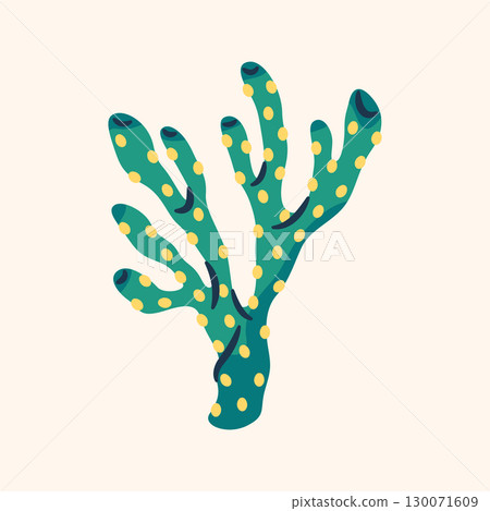 Coral icon or underwater reef plant. Vector icon of marine or ocean, sea life. Aquatic and marine nature. Water ecosystem and biodiversity, seascape element. Nautical organic clipart. Biology, flora. Coral icon or underwater reef plant. Vector icon of marine or ocean, sea life. Aquatic and marine nature. Water ecosystem and biodiversity, seascape element. Nautical organic clipart. Biology, flora. 130071609