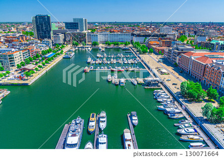 Antwerp cityscape, aerial panoramic view of Antwerp city, Bonaparte Dock harbour with yachts motor boats moored in marina, skyline horizon panorama of Antwerpen old town, Flemish Region, Belgium Antwerp cityscape, aerial panoramic view of Antwerp city, Bonaparte Dock harbour with yachts motor boats moored in marina, skyline horizon panorama of Antwerpen old town, Flemish Region, Belgium 130071664
