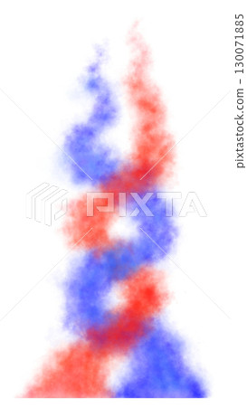 Red and blue smoke clouds blending in spiral motion on transparent background vibrant abstract color explosion Red and blue smoke clouds blending in spiral motion on transparent background vibrant abstract color explosion 130071885