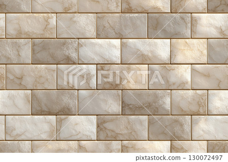 Premium material for interior. Background of beige tile. Close-up texture. Design mockup and background. 130072497