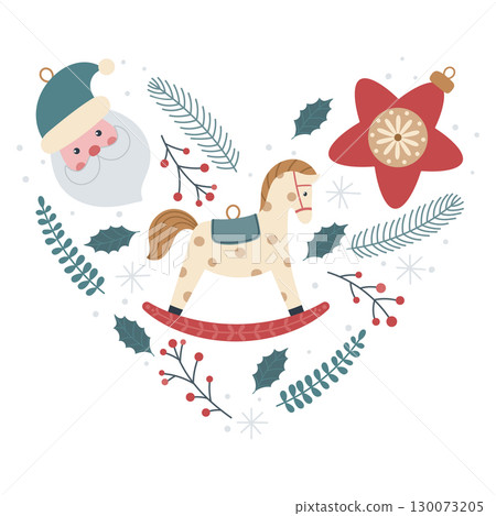 christmas heart shape composition 130073205