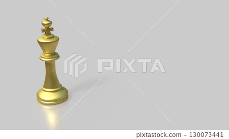 The Gold King on white Background 3d Rendering. The Gold King on white Background 3d Rendering. 130073441