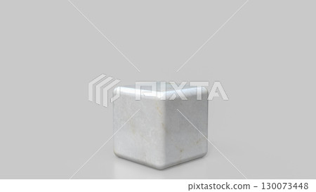 The White Marble cube for Abstract Background concept 3d Rendering. 130073448