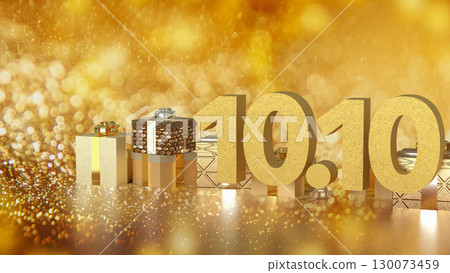 The 10.10 and Gift box  for Promotion Advertising concept 3d Rendering. 130073459