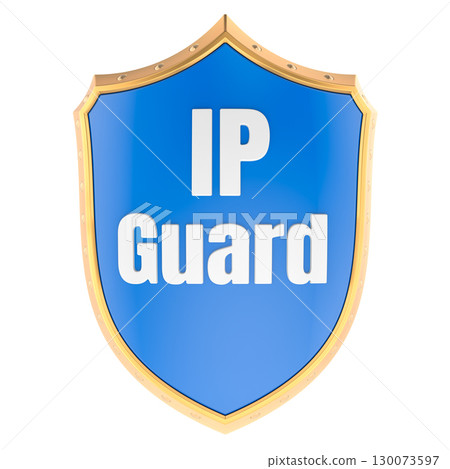 IP guard, shield security symbol. 3D rendering 130073597