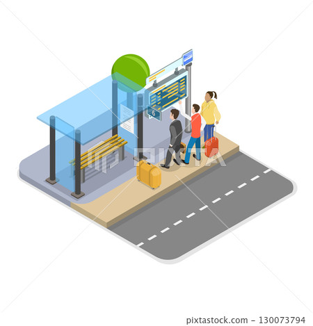 3D Isometric Flat Vector Illustration of Smart City Transport, Sustainable Transportation. Item 2 3D Isometric Flat Vector Illustration of Smart City Transport, Sustainable Transportation. Item 2 130073794