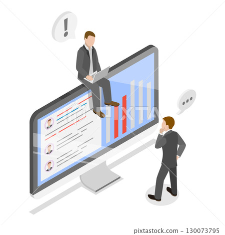 3D Isometric Flat Vector Illustration of Stakeholder Management, Partnership and Collaboration. Item 2 130073795