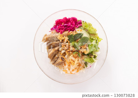 Vietnamese-style cold noodles with pork and green papaya Vietnamese-style cold noodles with pork and green papaya 130073828