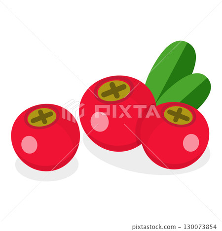 3D Isometric Flat Vector Set of Berries, Healthy Detox Natural Products. Item 13 130073854