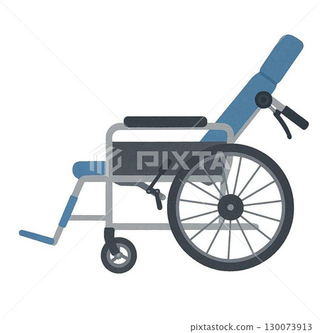 Side view of a reclining wheelchair 130073913