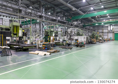 A factory lined with machine tools A factory lined with machine tools 130074274