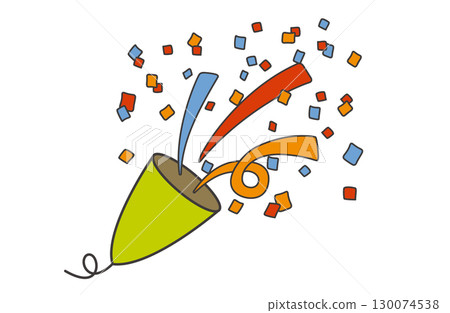 Illustration material, celebration crackers, colorful Illustration material, celebration crackers, colorful 130074538