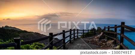 Panorama of the morning view of Cape Hyuga [Hyuga City, Miyazaki Prefecture] 130074917