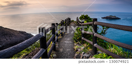 Panorama of the morning view of Cape Hyuga [Hyuga City, Miyazaki Prefecture] 130074921
