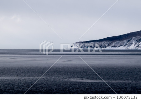 View of the Shiretoko and Rausu coastline in winter View of the Shiretoko and Rausu coastline in winter 130075132