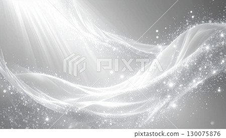 銀色光粒子流動的時尚背景。精緻奢華的材質。 銀色光粒子流動的時尚背景。精緻奢華的材質。 130075876