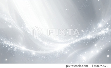 銀色光粒子流動的時尚背景。精緻奢華的材質。 銀色光粒子流動的時尚背景。精緻奢華的材質。 130075879