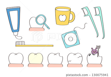 Teeth illustration set 130075941