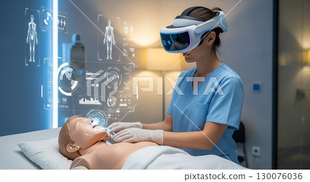 Nurses training in VR simulation Nurses training in VR simulation 130076036