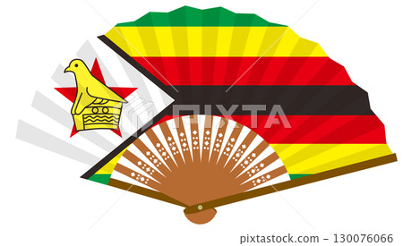 Zimbabwean flag fan 130076066