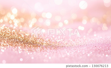 粉紅色和金色閃光背景，華麗典雅的化妝品材料 130076213