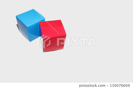 Two cute red and blue paper boxes Two cute red and blue paper boxes 130076609