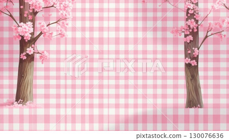 粉紅色和白色格子格子可愛背景 130076636