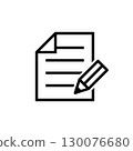 Document and pencil icon 130076680