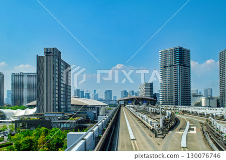 Tokyo New Transit Yurikamome Line - View from the window near Ariake Arena Tokyo New Transit Yurikamome Line - View from the window near Ariake Arena 130076746