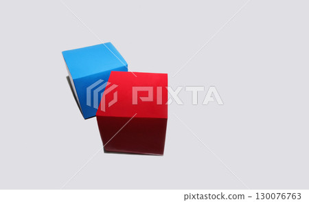Two cute red and blue paper boxes Two cute red and blue paper boxes 130076763