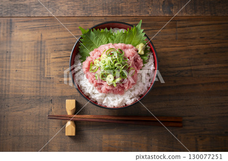 Negitoro on a bowl Negitoro on a bowl 130077251