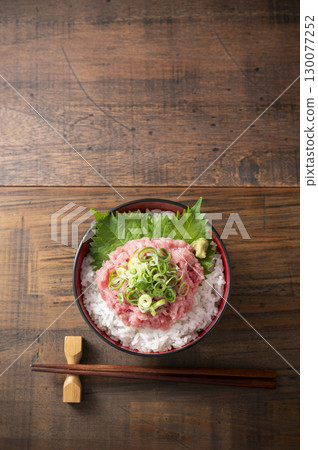 Negitoro on a bowl 130077252