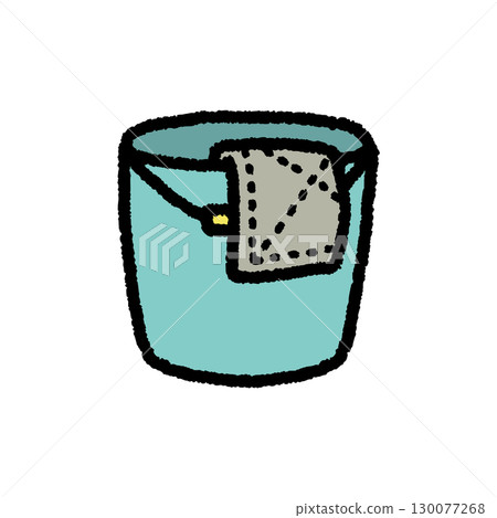 水桶、抹布、清潔用具、插畫、手繪、簡單、素材 130077268