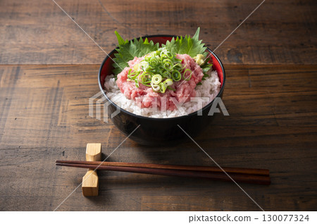 Negitoro on a bowl Negitoro on a bowl 130077324
