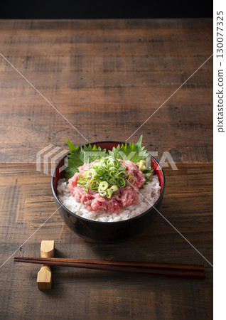 Negitoro on a bowl Negitoro on a bowl 130077325