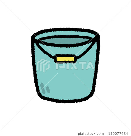 Bucket cleaning equipment illustration hand-drawn simple material 130077484
