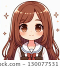 A neat girl with long brown hair 130077531