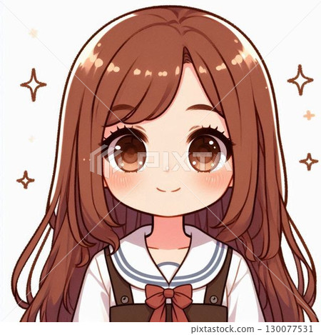 A neat girl with long brown hair A neat girl with long brown hair 130077531